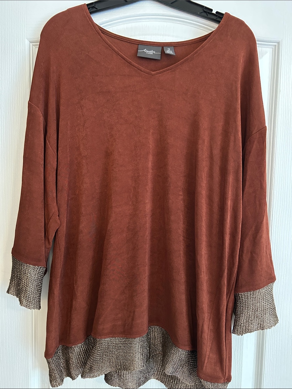 Chico's Terracotta Knit Top
